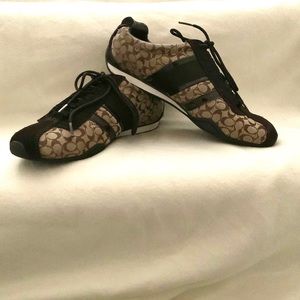 Coach Remonna Signature Sneakers Khaki Brown 9